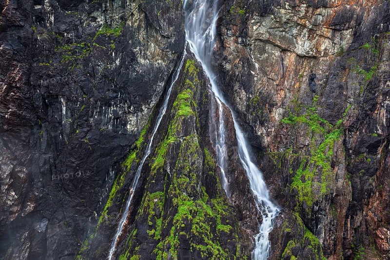 Branch of the Voringsfossen waterfall near Eidfjord