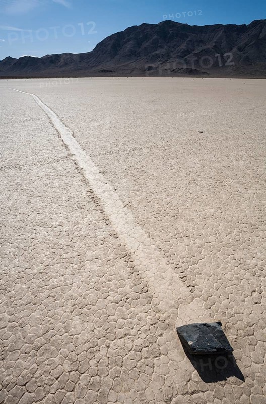 Track created by one of the mysterious moving rocks at the 'Racetrack'