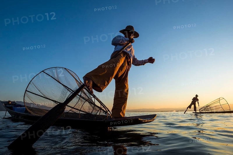 Fishermen in the evening light