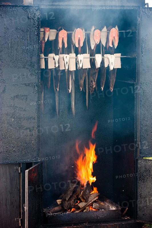 Fish in the smoker