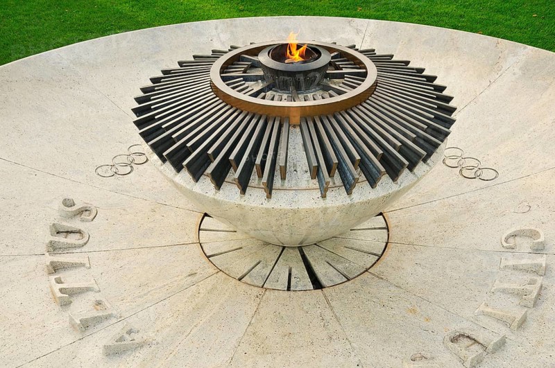 Constantly burning Olympic flame at the Museum Park