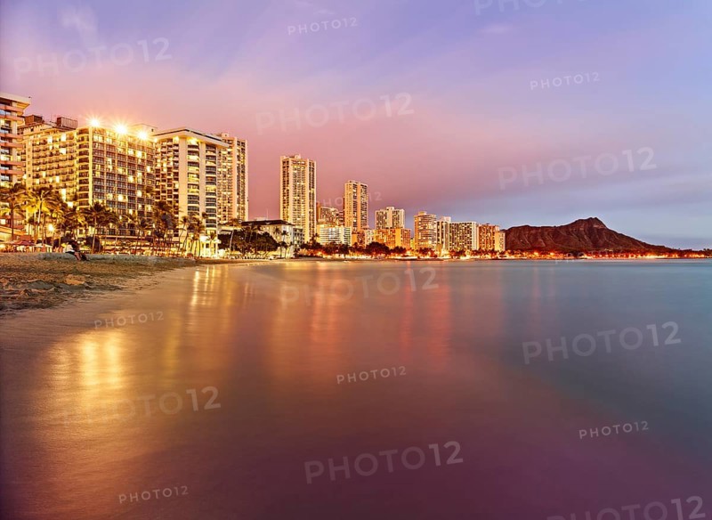 Waikiki Beach at dusk