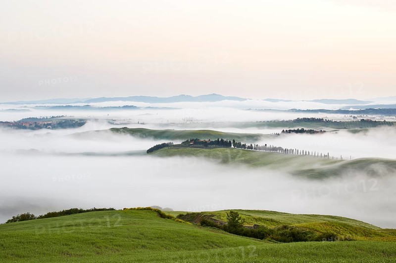Fog in the valleys of the Crete Senesi
