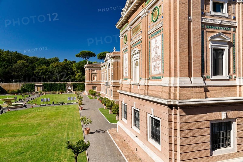 Building of the Vatican Museums with gardens