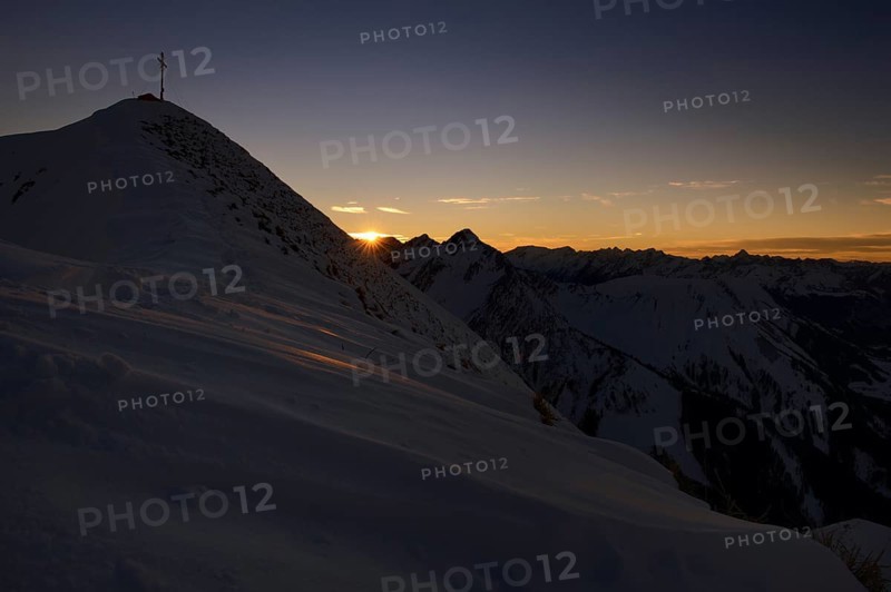 Summit of Mt Bleispitze at sunset