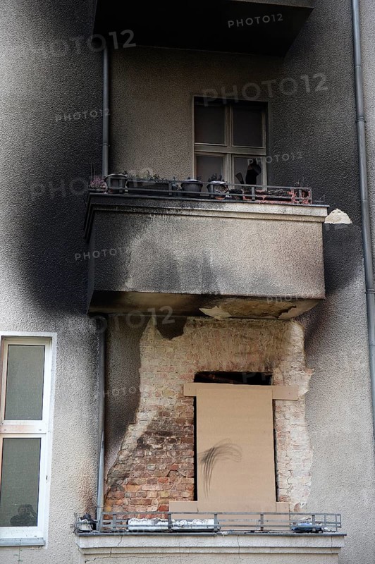 Residential house after fire at New Year's Eve