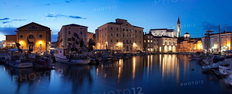 Harbor and old town with Cathedral of St. George