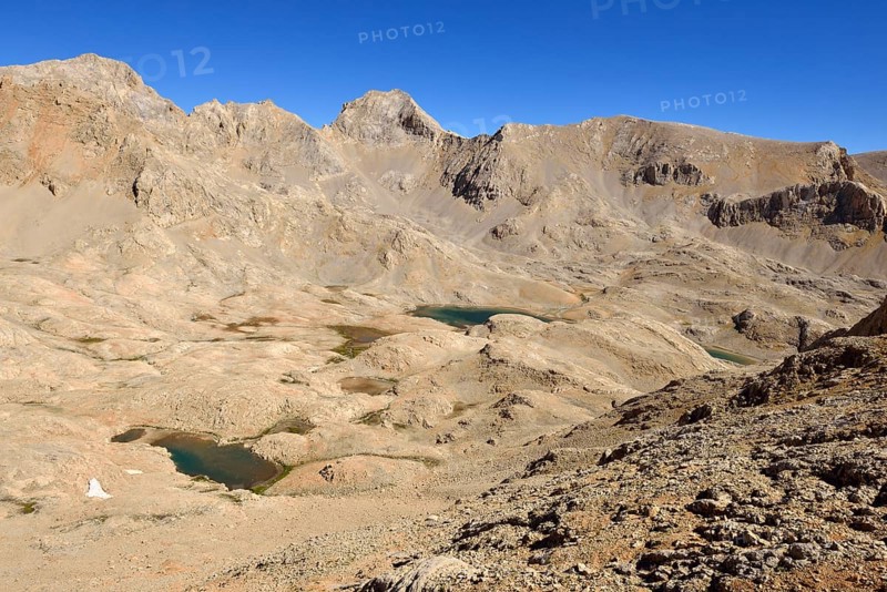 Yedigoller Plateau with the peak of Mt Demirkazik (3756m)