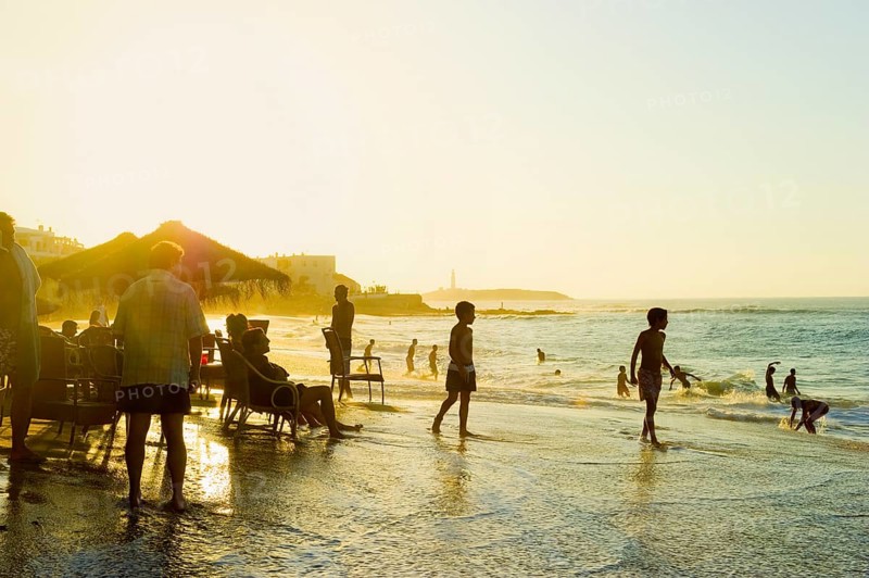 Beach bar at sunset