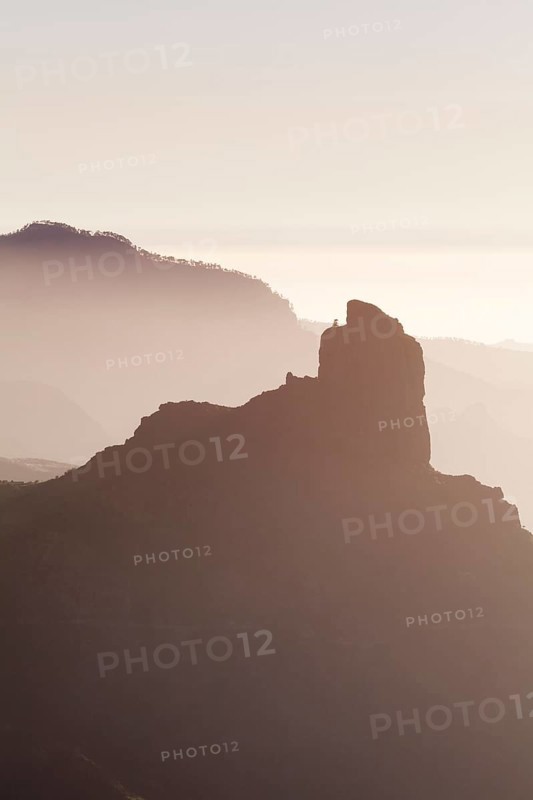 View from Cruz de Tejeda towards Roque Bentayga near Tejeda