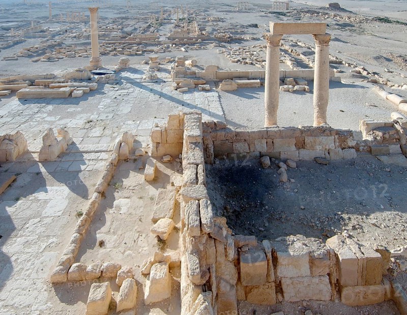 Ruins of the ancient city of Palmyra in the morning light