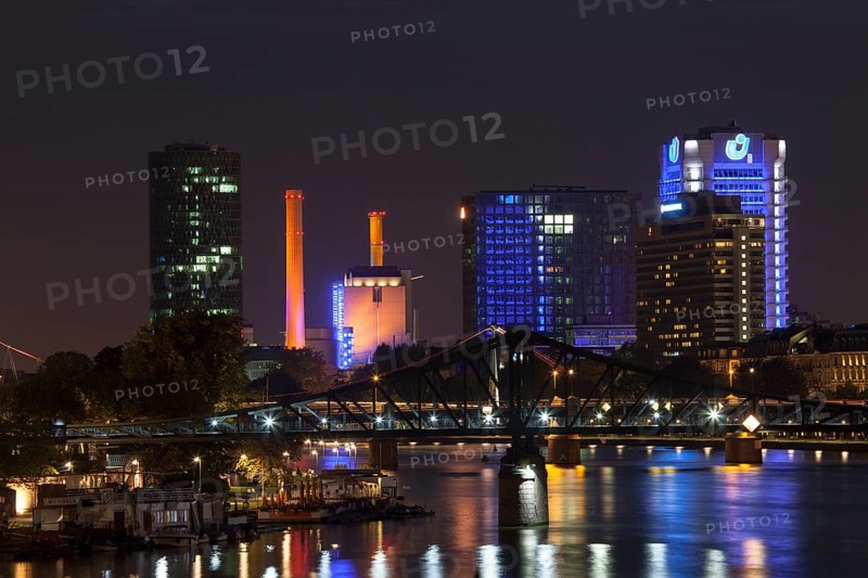 Frankfurt skyline at night