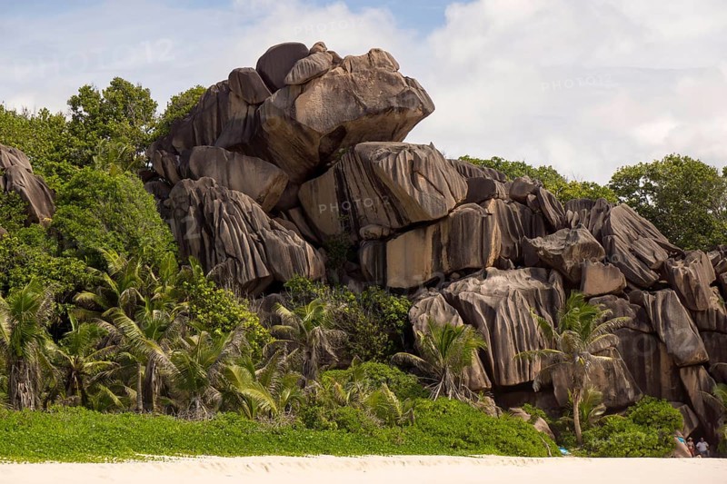 Rock formations typical for the Seychelles