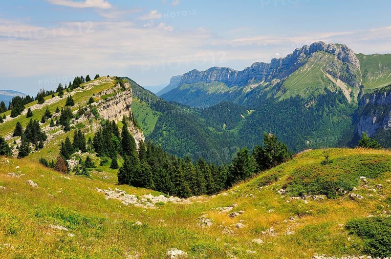 View from the mountain pass Col des Ayes on the surrounding mountains