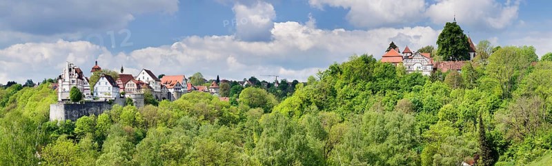 Schloss Vellberg Castle with the historic town centre and Stockenburg with St. Martin's Church