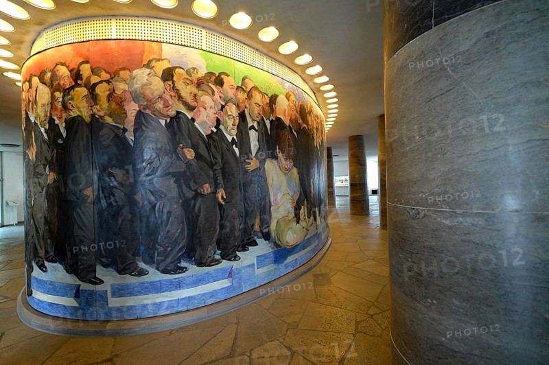 Detail of the mural 'The Path of the Representatives to St. Paul's Church' by the Berlin painter Johannes Grutzke
