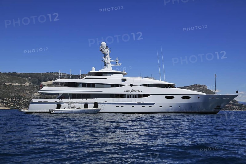 Abeking & Rasmussen motor yacht Lady Sheridan at anchor in front of Eze Bord de Mer