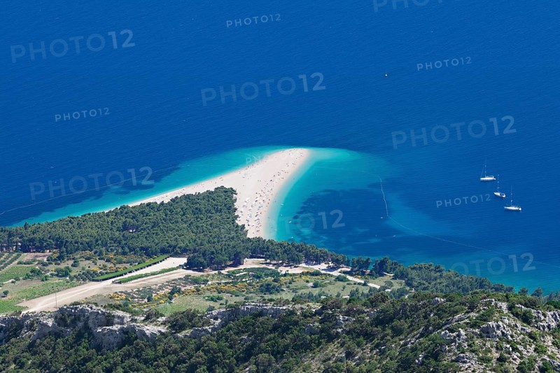 The beach at Zlatni Rat or Golden Horn