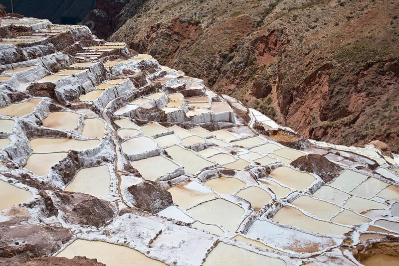 Salt pans on a mountainside