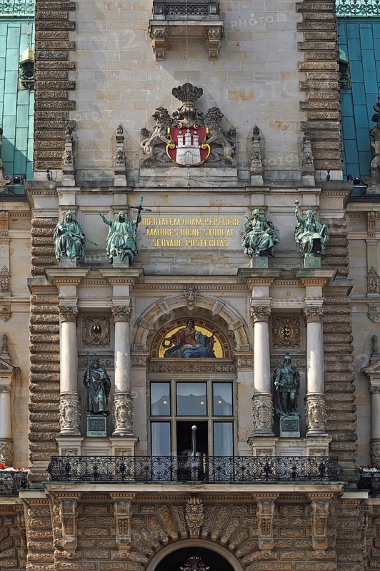 City coat of arms on tower