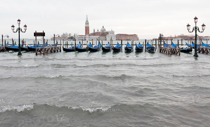 High water or acqua alta in St Mark's Square