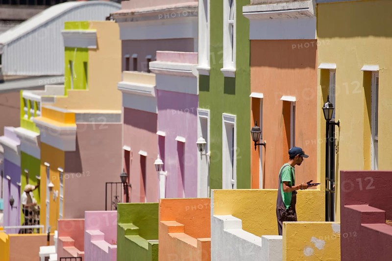 Typical coloured houses in the district of Cape Malay Bo-Kaap