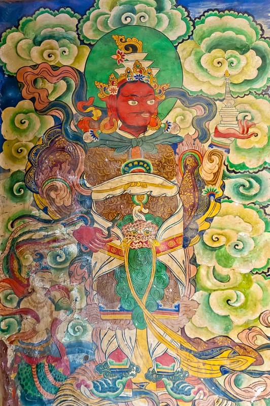 Mural at the entrance of the Tashi Choling Gompa