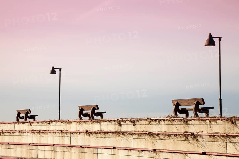 Benches at the waterfront promenade