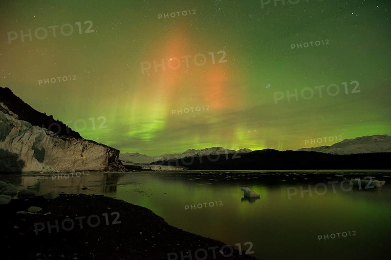 Aurora borealis over College Fjord