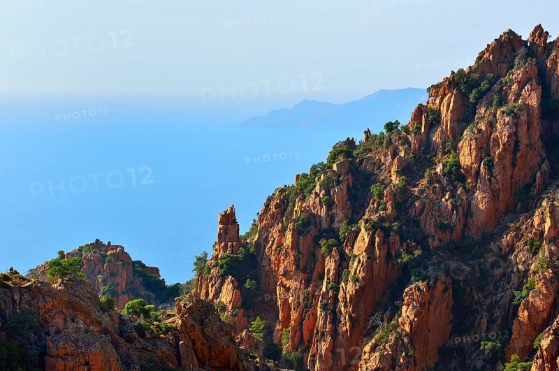 View over the sandstone cliffs towards the sea