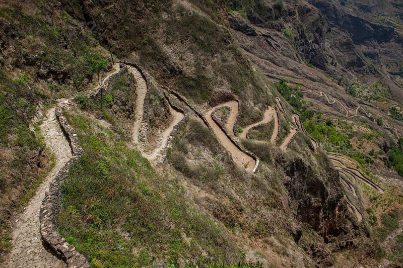Hiking trails on the steep slopes of the Paul Valley