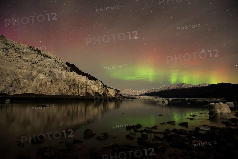 Aurora borealis over College Fjord
