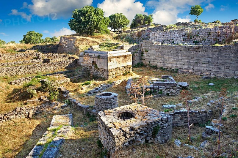 Walls and remains of buildings