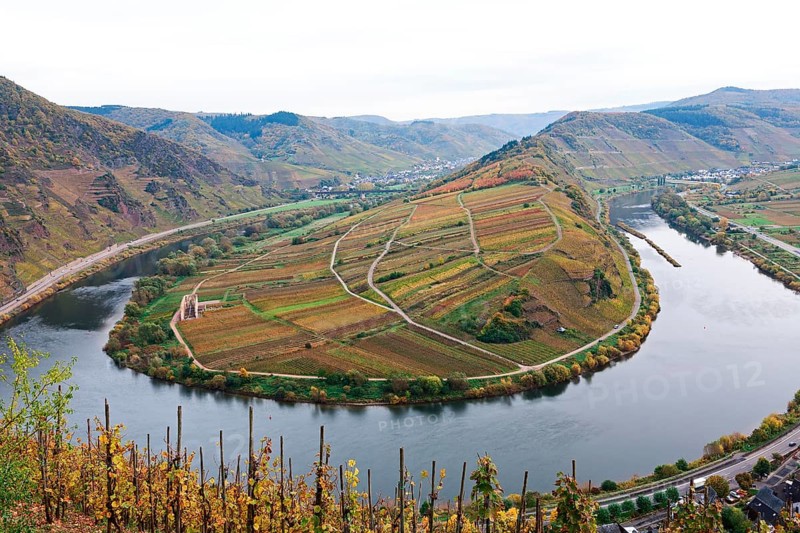 Moselle River loop in autumn