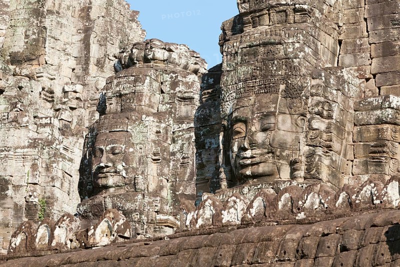 Stone faces of Avalokiteshvara