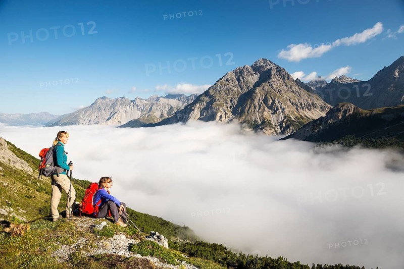 Two women hiking