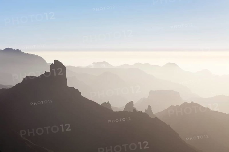 View from Cruz de Tejeda towards Roque Bentayga near Tejeda