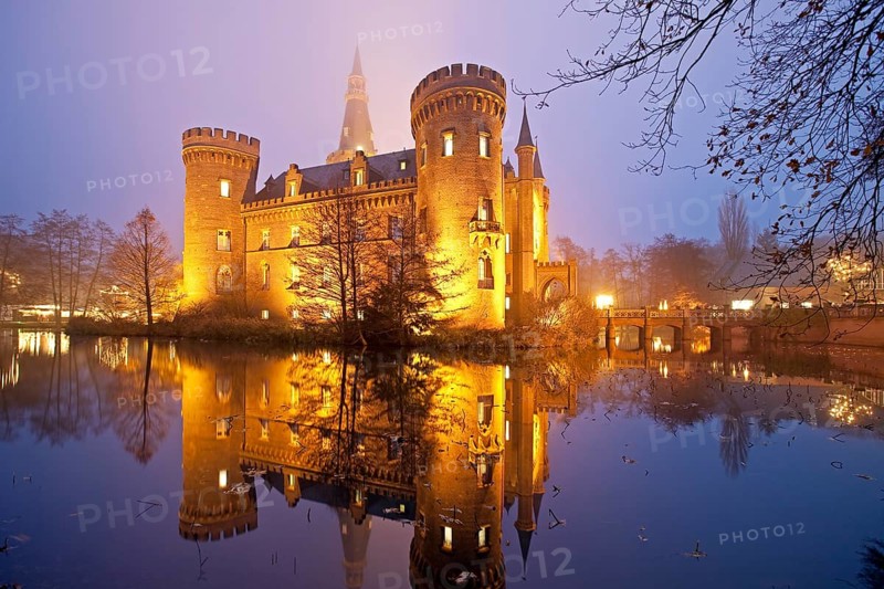 Illuminated Schloss Moyland Castle