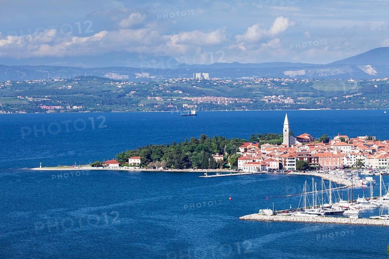 Coast with old town of Izola