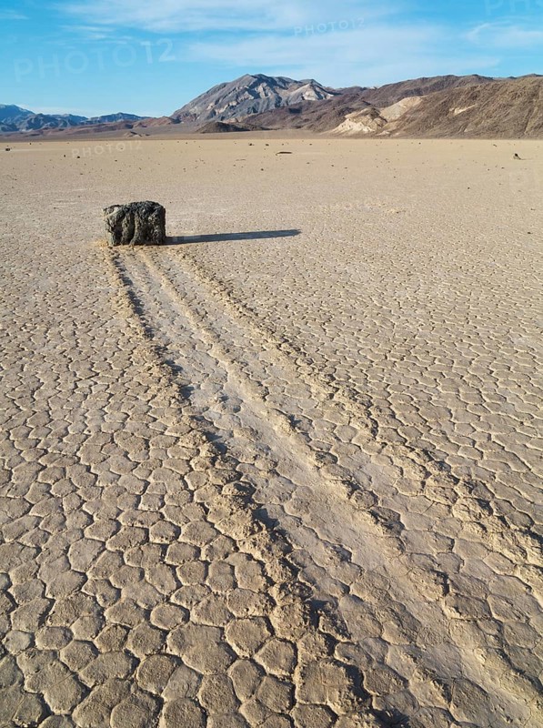 Track created by one of the mysterious moving rocks at the 'Racetrack'