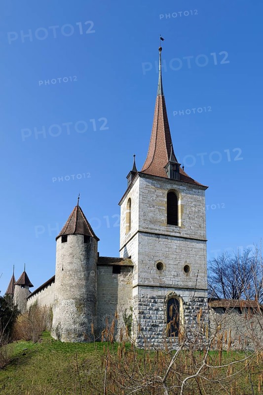 City wall with towers