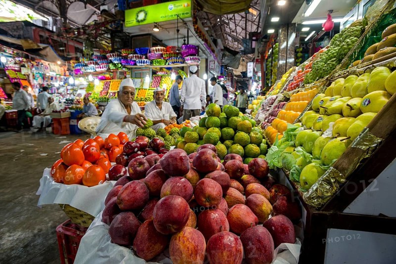 Fruit stall with apples
