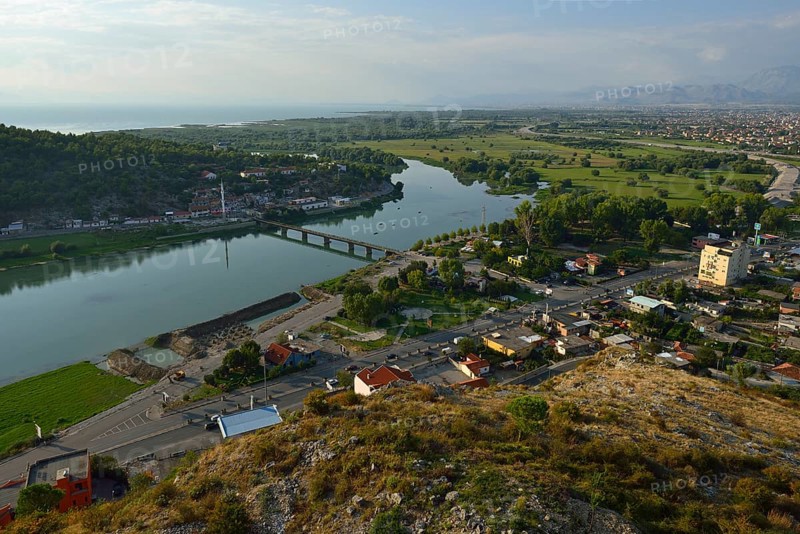 View from Shkodra castle towards Skadar Lake and Buna River