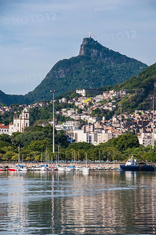 Christ the Redeemer statue with Rio de Janeiro at the front
