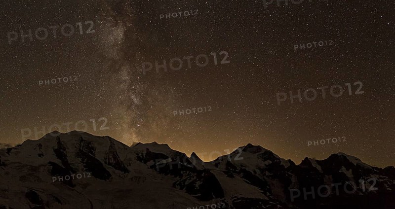 Milky Way above Piz Palue Mountain