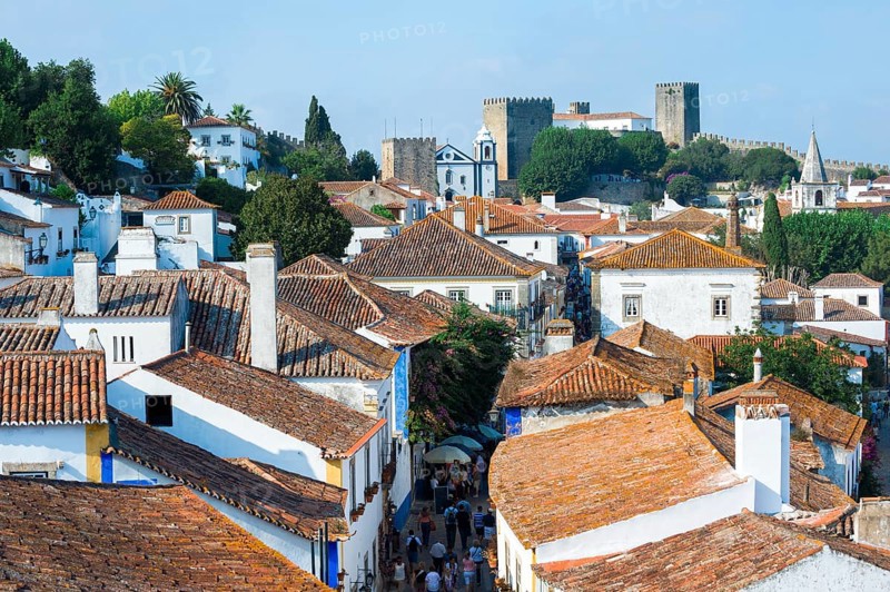 View over the rooftops of Obidos