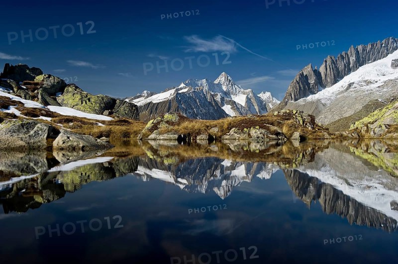 Mountain lake on Bettmerhorn Mountain