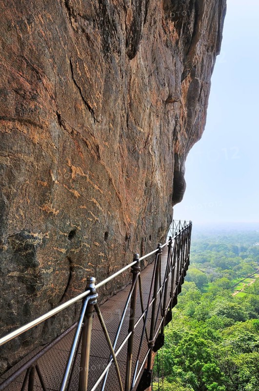Iron nridge on the steep face of the Lion Rock