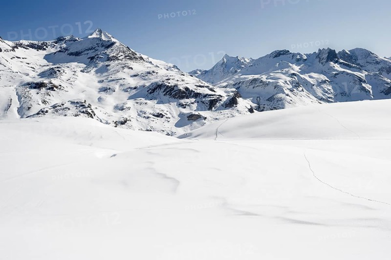 Snowy mountain landscape