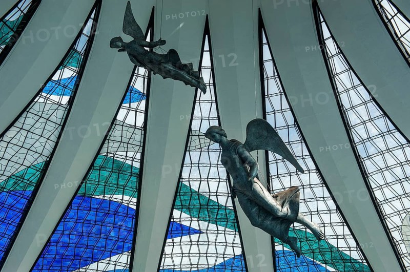 Stained glass in the Metropolitan Cathedral of Brasilia